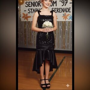 Vtg Gunne Sax Jessica M.Quintock Sequin Lace Satin party dress Whimsigoth